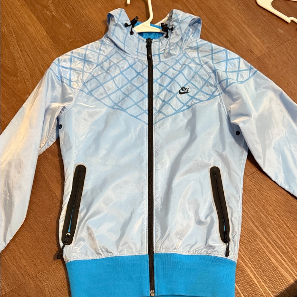 Nike Sky Blue Hooded Jacket with Black Details